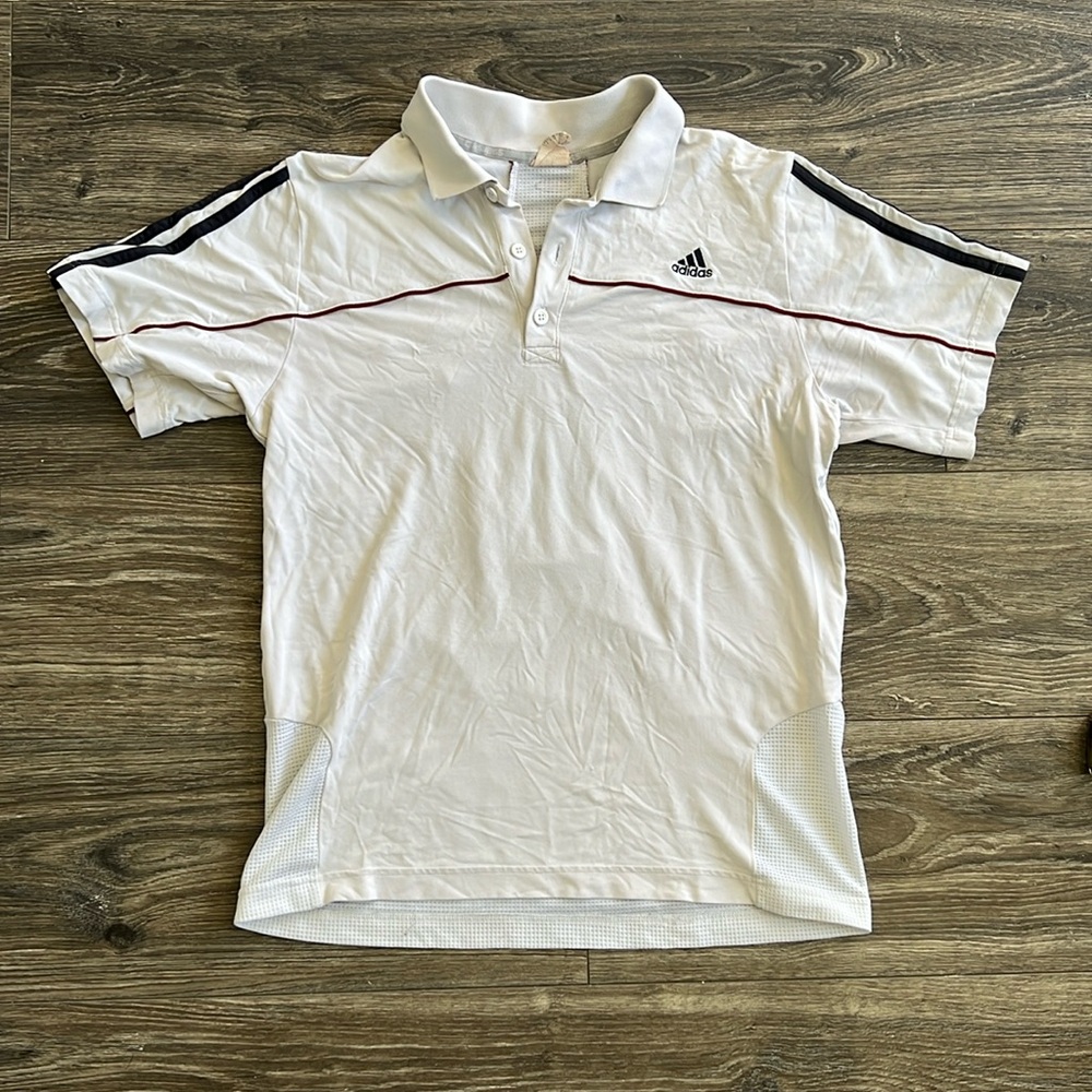 Adidas White Breathable Polo